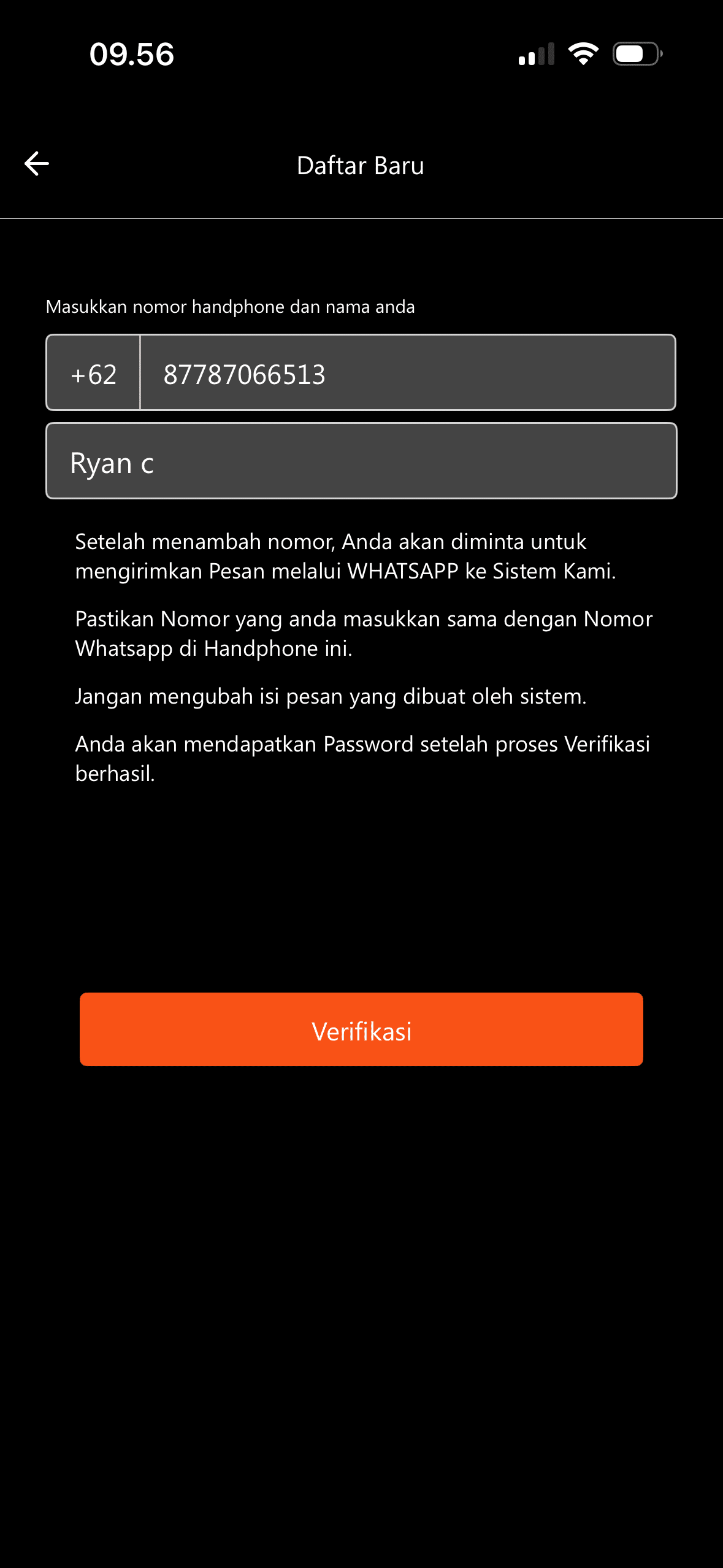 Verifikasi WhatsApp My Scuto