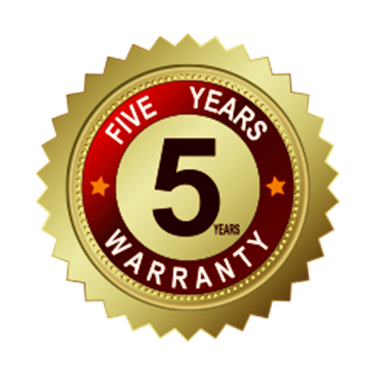 5 Year Warranty